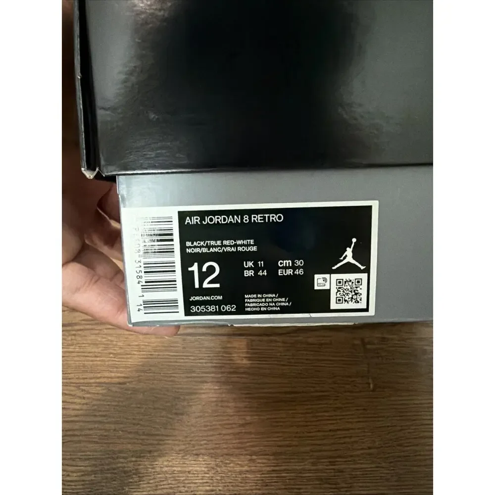 Nike Air Jordan 8 Retro Shoes Size 12 Black - New Damaged Box